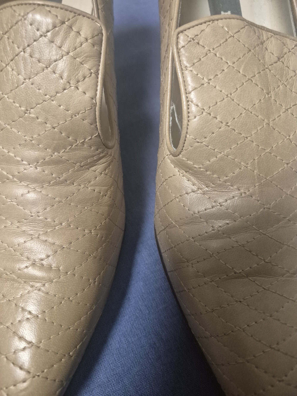 Bally Vintage Tan Quilted Leather High-Vamp Loafer Heels Old Money Corporate - Picture 9 of 12